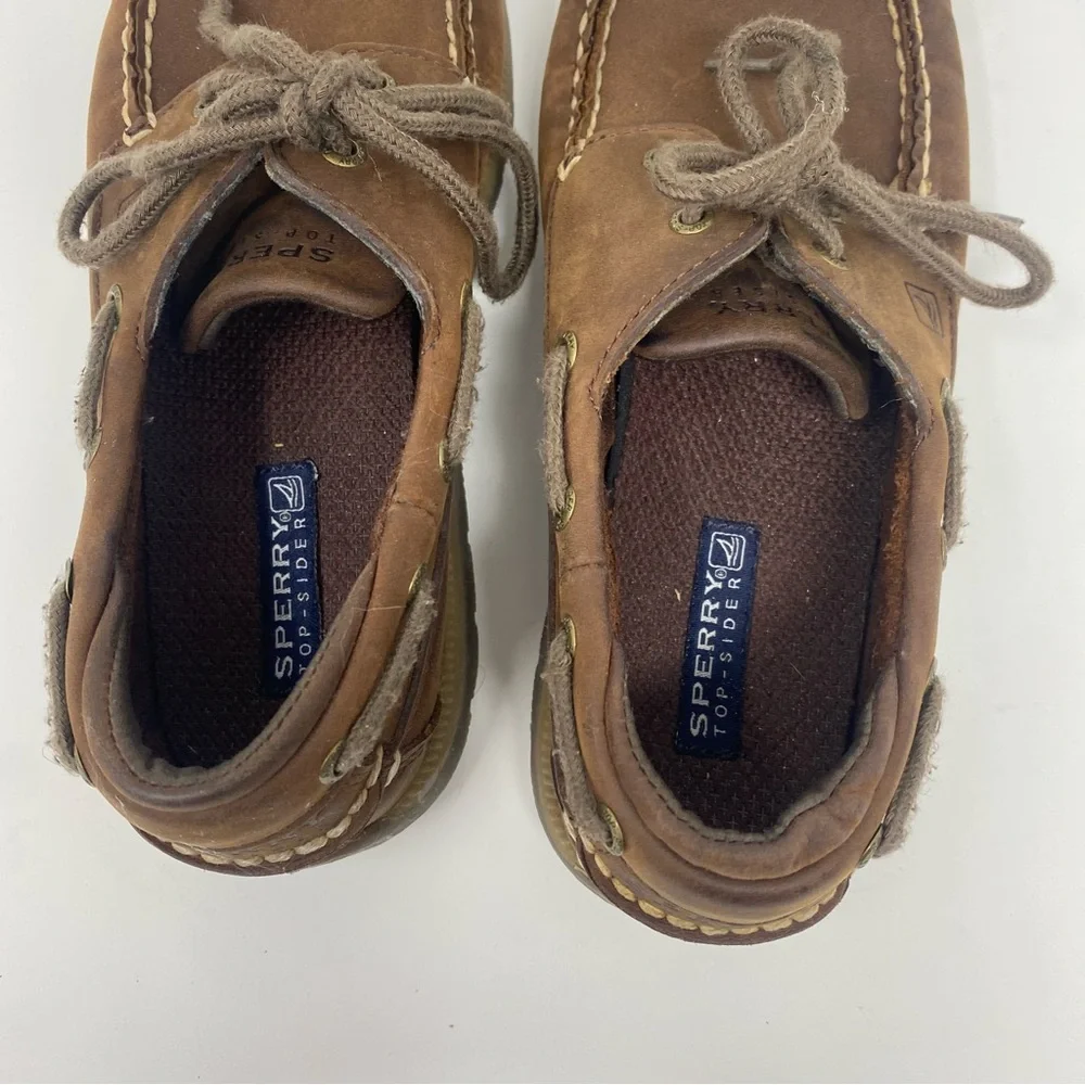 Sperry Top Slider Loafers Kids Size 2 Brown Boat Shoes